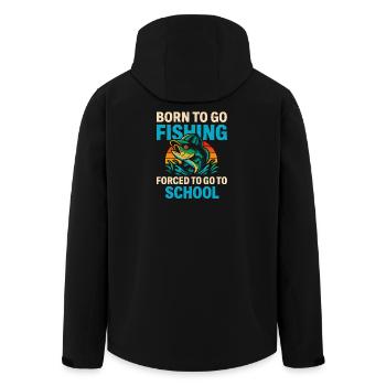 Né pour aller pêcher, forcé d’aller à l’école Pêcheur - Veste softshell homme en polyester recyclé Stanley/Stella - noir - Dos - AI Model Male 185 light (185cm)