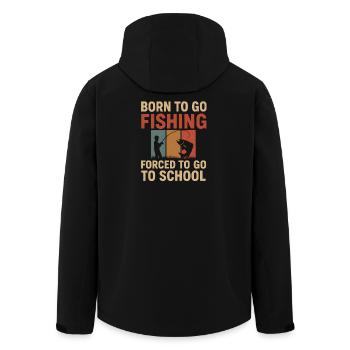 Né pour aller pêcher, forcé d’aller à l’école Pêcheur - Veste softshell homme en polyester recyclé Stanley/Stella - noir - Dos - AI Model Male 185 light (185cm)