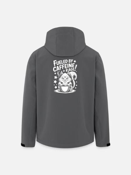 Coffee Sayings Caffeine Funny Coffee Gift - Men’s Recycled Softshell Jacket by Stanley/Stella - black