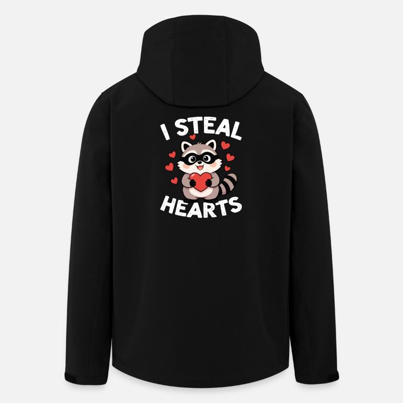 I Steal Hearts Waschbär - Recycelte Männer Softshell-Jacke von Stanley/Stella - Schwarz