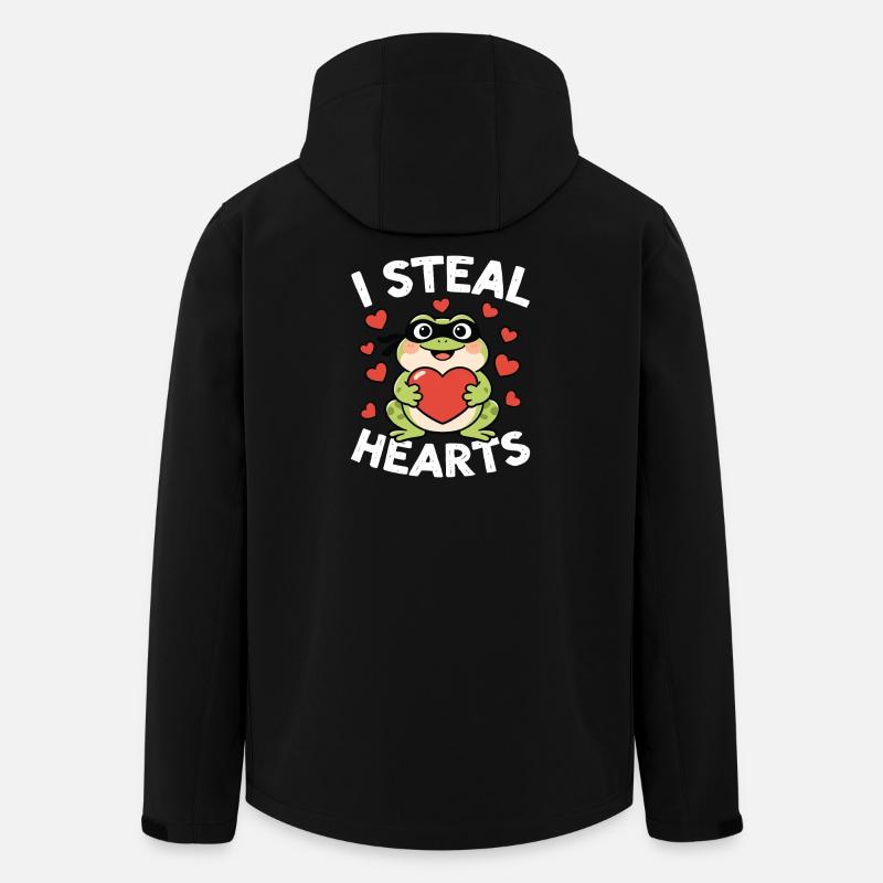I Steal Hearts Frog - Men’s Recycled Softshell Jacket by Stanley/Stella - black