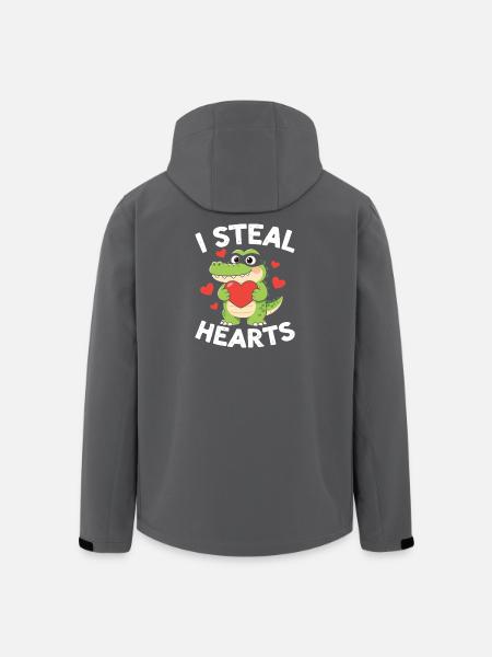 Ich stehle Herzen Alligator - Recycelte Männer Softshell-Jacke von Stanley/Stella - Schwarz