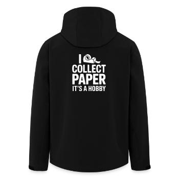 I Collect Paper Its A Hobby - Recycelte Männer Softshell-Jacke von Stanley/Stella - Schwarz - Hinten - AI Model Male 185 light (185cm)