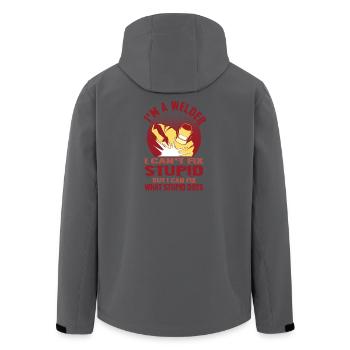 Welder Saying Gifts for Metalworkers - Men’s Recycled Softshell Jacket by Stanley/Stella - anthracite - Back - AI Model Male 185 light (185cm)