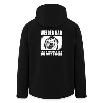 Schweißer Spruch Geschenke Für Metallbauer  - Recycelte Männer Softshell-Jacke von Stanley/Stella - Schwarz - Hinten - AI Model Male 185 light (185cm)