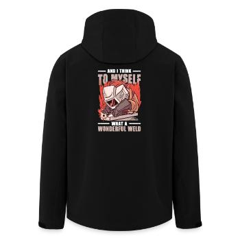Schweißer Spruch Geschenke Für Metallbauer  - Recycelte Männer Softshell-Jacke von Stanley/Stella - Schwarz - Hinten - AI Model Male 185 light (185cm)