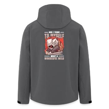 Welder Saying Gifts for Metalworkers - Men’s Recycled Softshell Jacket by Stanley/Stella - anthracite - Back - AI Model Male 185 light (185cm)