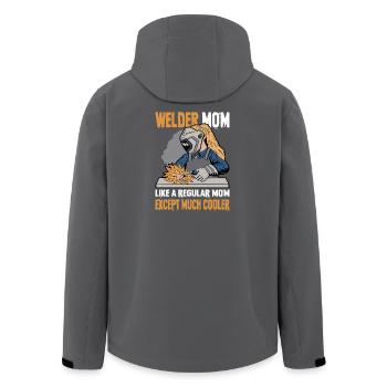 Welder Saying Gifts for Metalworkers - Men’s Recycled Softshell Jacket by Stanley/Stella - anthracite - Back - AI Model Male 185 light (185cm)