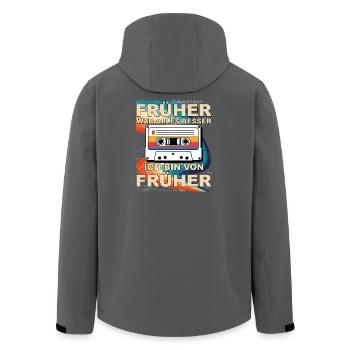 Tout était mieux avant - je viens d’avant - Veste softshell homme en polyester recyclé Stanley/Stella - charbon - Dos - AI Model Male 185 light (185cm)