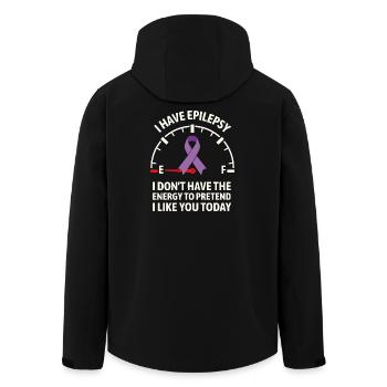 Epilepsy Awareness Energy Gauge Ribbon - Men’s Recycled Softshell Jacket by Stanley/Stella - black - Back - AI Model Male 185 light (185cm)