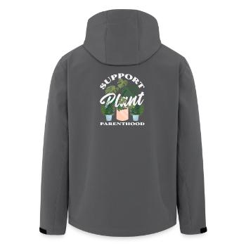 Supporting plant parenting - Men’s Recycled Softshell Jacket by Stanley/Stella - anthracite - Back - AI Model Male 185 light (185cm)