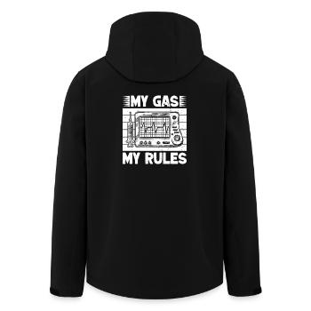 Anesthesiologist Gas My Rules Anesthesia - Recycelte Männer Softshell-Jacke von Stanley/Stella - Schwarz - Hinten - AI Model Male 185 light (185cm)