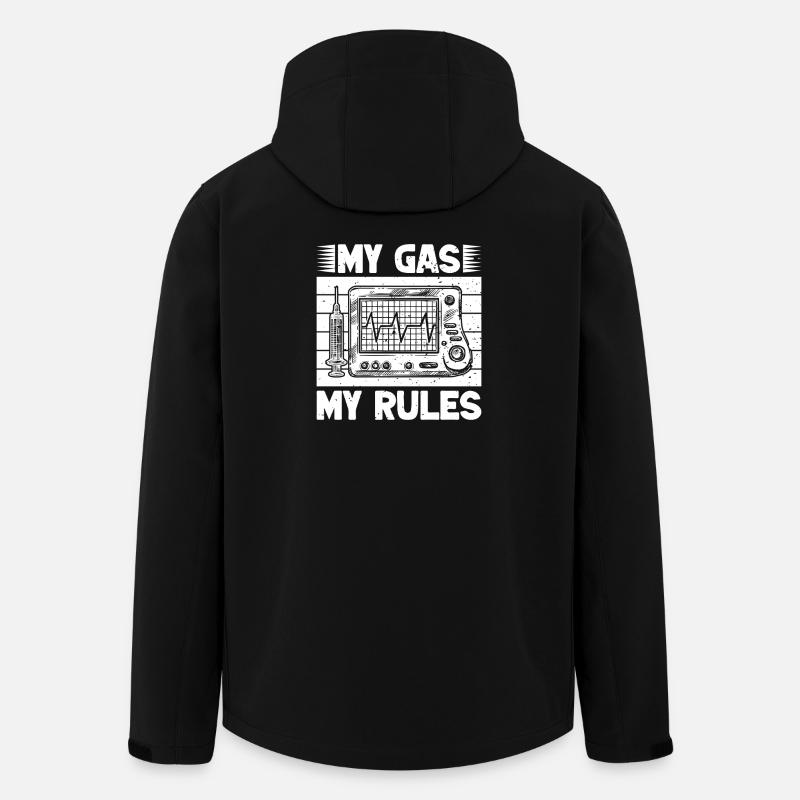 Anesthésiste Gaz My Rules Anesthesia - Veste softshell homme en polyester recyclé Stanley/Stella - noir