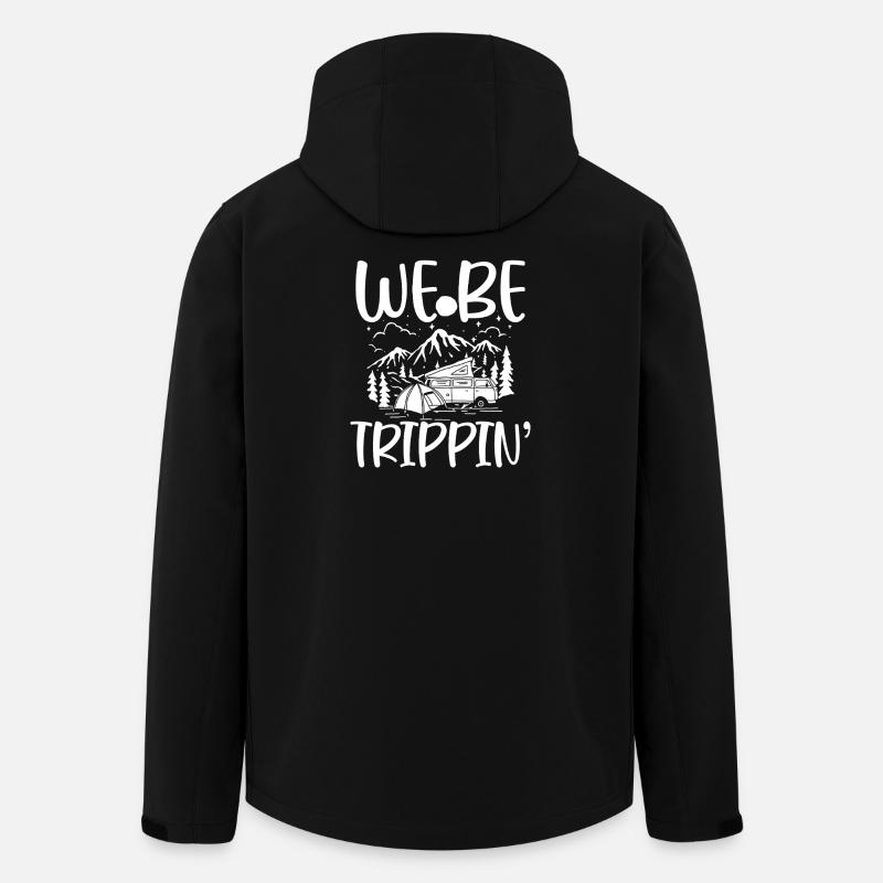 We Be Trippin: Camper Mountains - Recycelte Männer Softshell-Jacke von Stanley/Stella - Schwarz