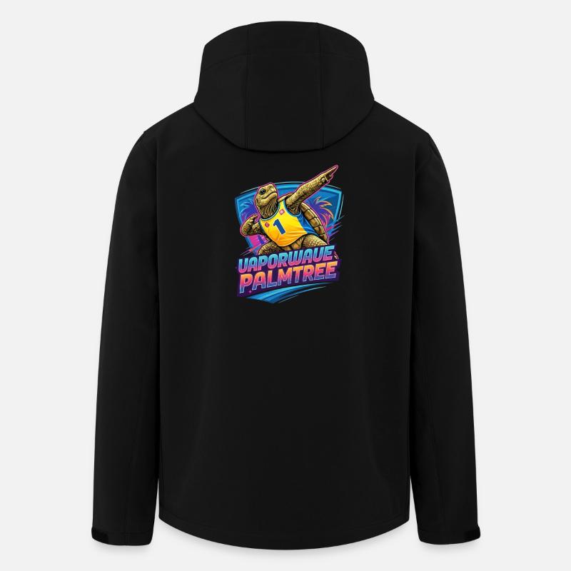 Neon Surf-Turtle Palmtree - Recycelte Männer Softshell-Jacke von Stanley/Stella - Schwarz