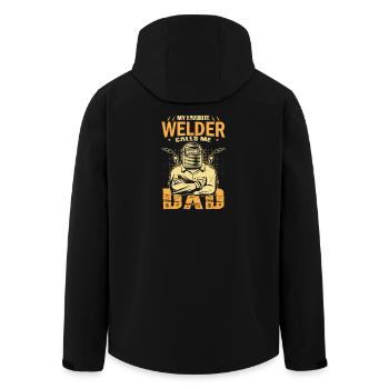Schweißer Spruch Geschenke Für Metallbauer  - Recycelte Männer Softshell-Jacke von Stanley/Stella - Schwarz - Hinten - AI Model Male 185 light (185cm)