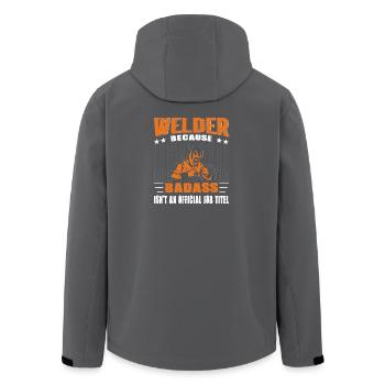 Schweißer Spruch Geschenke Für Metallbauer  - Recycelte Männer Softshell-Jacke von Stanley/Stella - Schwarz - Hinten - AI Model Male 185 light (185cm)