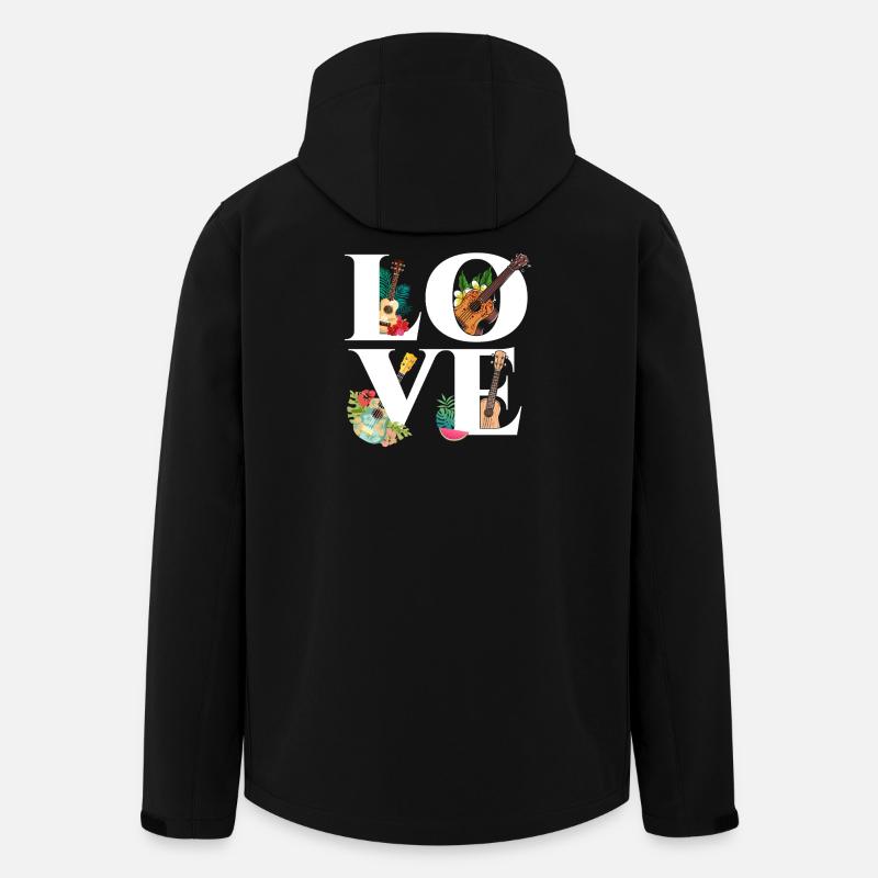 Ukulélé hawaïen Ukulélé Love - Veste softshell homme en polyester recyclé Stanley/Stella - noir
