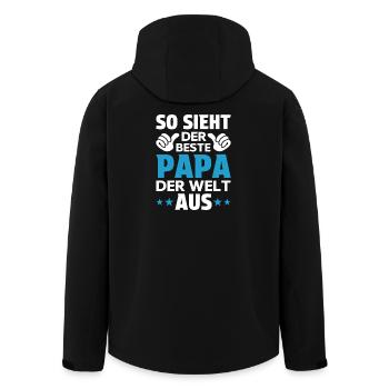 So sieht der beste Papa der Welt aus - Recycelte Männer Softshell-Jacke von Stanley/Stella - Schwarz - Hinten - AI Model Male 185 light (185cm)