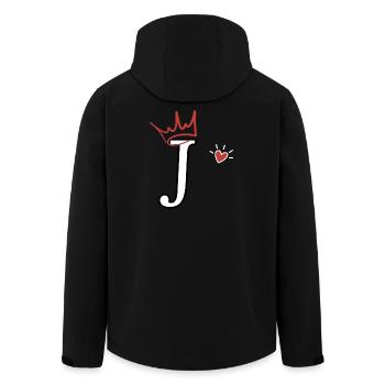 Buchstabe j Kronenherz - Recycelte Männer Softshell-Jacke von Stanley/Stella - Schwarz - Hinten - AI Model Male 185 light (185cm)