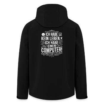 Kein Leben, Nur Computer - Recycelte Männer Softshell-Jacke von Stanley/Stella - Schwarz - Hinten - AI Model Male 185 light (185cm)