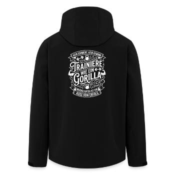Train like a gorilla - Men’s Recycled Softshell Jacket by Stanley/Stella - black - Back - AI Model Male 185 light (185cm)