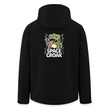  Space Croak Alien Frosch Sänger Lustiger Weltraum - Recycelte Männer Softshell-Jacke von Stanley/Stella - Schwarz - Hinten - AI Model Male 185 light (185cm)