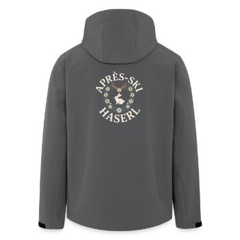 Après-ski bunny hut fun Skier ski bunny - Men’s Recycled Softshell Jacket by Stanley/Stella - anthracite - Back - AI Model Male 185 light (185cm)
