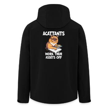 Lustige Buchhalter arbeiten ihr Vermögen ab - Recycelte Männer Softshell-Jacke von Stanley/Stella - Schwarz - Hinten - AI Model Male 185 light (185cm)