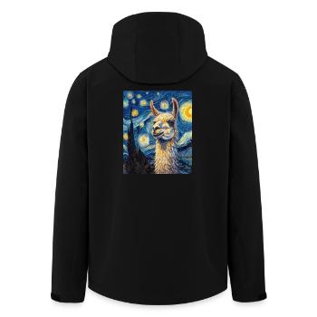 Lama Van Gogh Style - Men’s Recycled Softshell Jacket by Stanley/Stella - black - Back - AI Model Male 185 light (185cm)