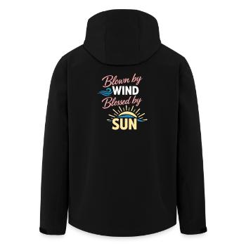 Sea hairs don't care about - Men’s Recycled Softshell Jacket by Stanley/Stella - black - Back - AI Model Male 185 light (185cm)