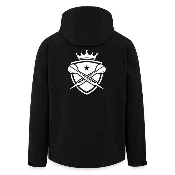 Darts Wappen Dartpfeil - Recycelte Männer Softshell-Jacke von Stanley/Stella - Schwarz - Hinten - AI Model Male 185 light (185cm)