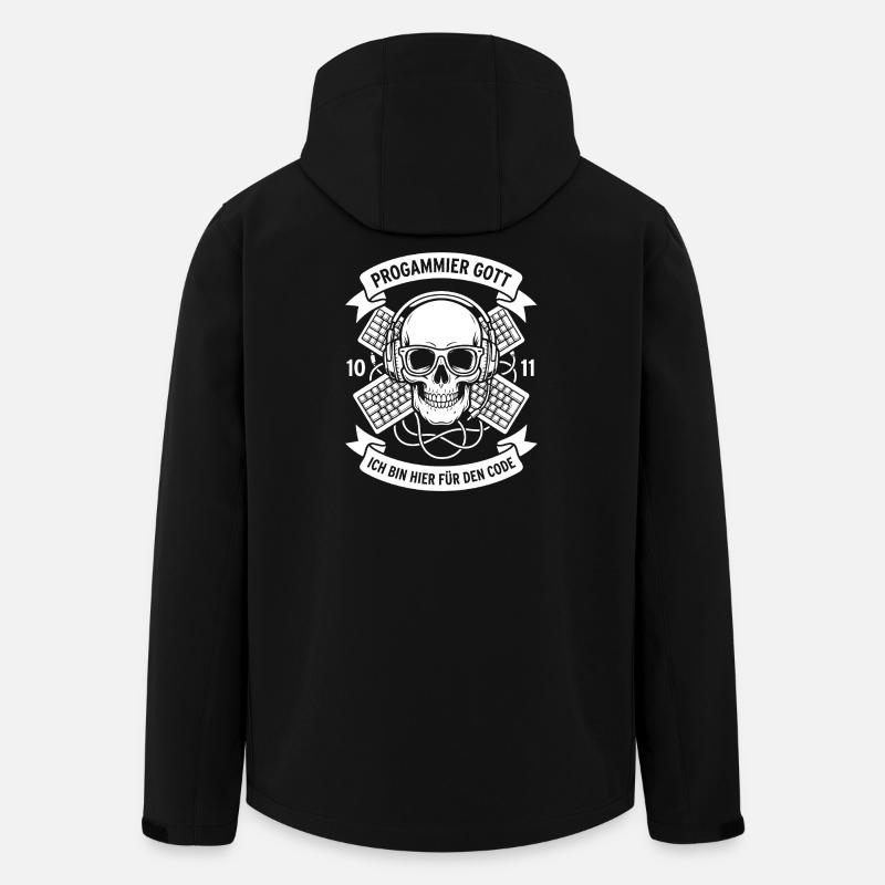 Code Skull with Headphones - Men’s Recycled Softshell Jacket by Stanley/Stella - black