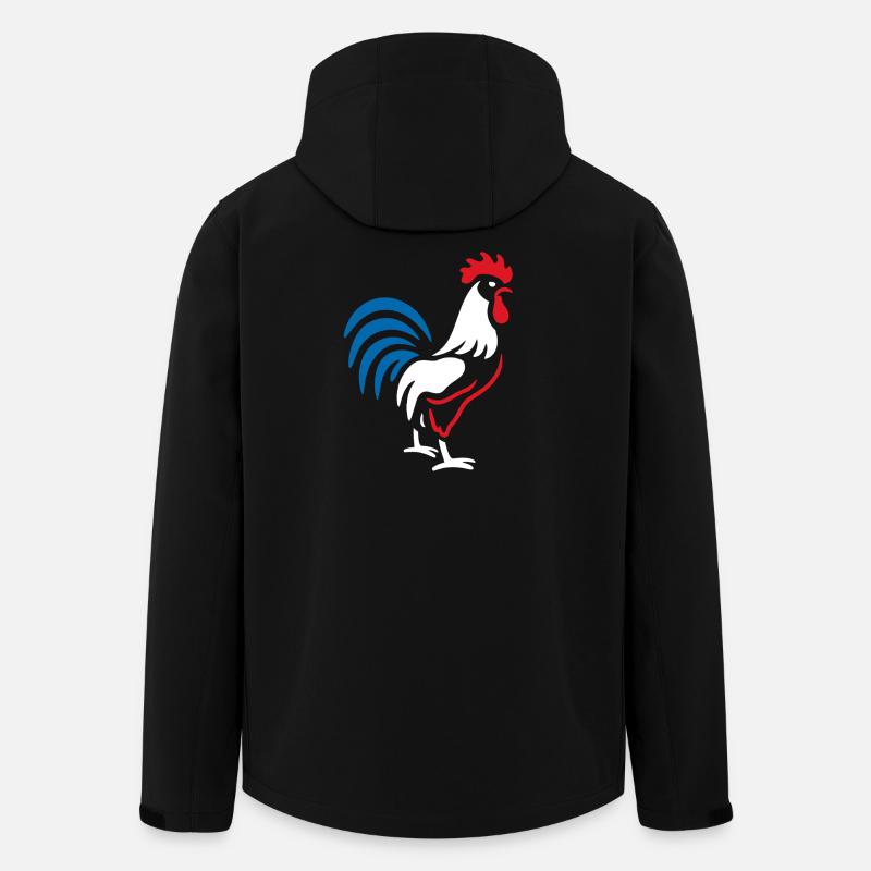 Coq vibrant bleu rouge - Veste softshell homme en polyester recyclé Stanley/Stella - noir