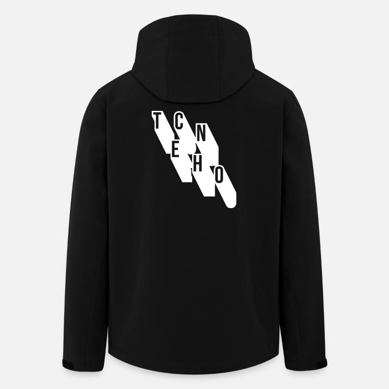 techno music geometric logo design - Men’s Recycled Softshell Jacket by Stanley/Stella - black