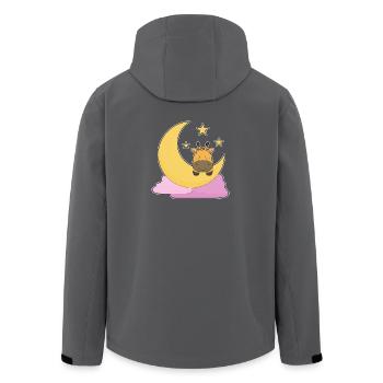 Giraffe Mond - Recycelte Männer Softshell-Jacke von Stanley/Stella - Anthrazit - Hinten - AI Model Male 185 light (185cm)