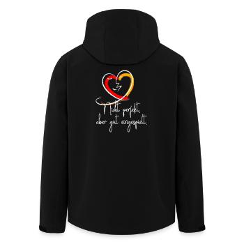 Partner TShirt Nicht perfekt, aber gut eingespielt - Men’s Recycled Softshell Jacket by Stanley/Stella - black - Back - AI Model Male 185 light (185cm)