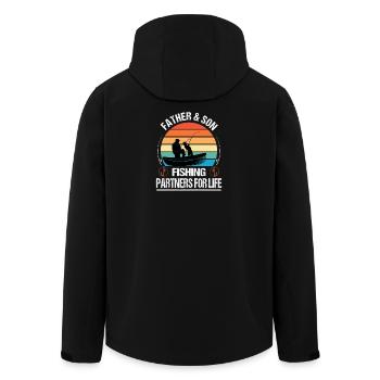 Father & Son Fishing Partners for Life Outfit - Men’s Recycled Softshell Jacket by Stanley/Stella - black - Back - AI Model Male 185 light (185cm)