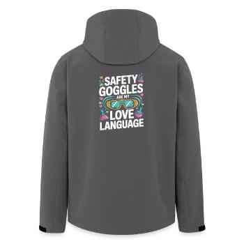 Love Language Safety Goggles - Recycelte Männer Softshell-Jacke von Stanley/Stella - Anthrazit - Hinten - AI Model Male 185 light (185cm)