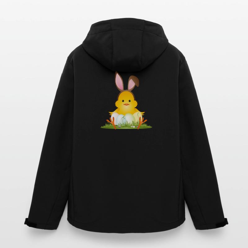 Cute Easter chick with bunny ears & Easter eggs Men’s Recycled Softshell Jacket by Stanley/Stella