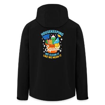 Funny Cleaning Design - Men’s Recycled Softshell Jacket by Stanley/Stella - black - Back - AI Model Male 185 light (185cm)