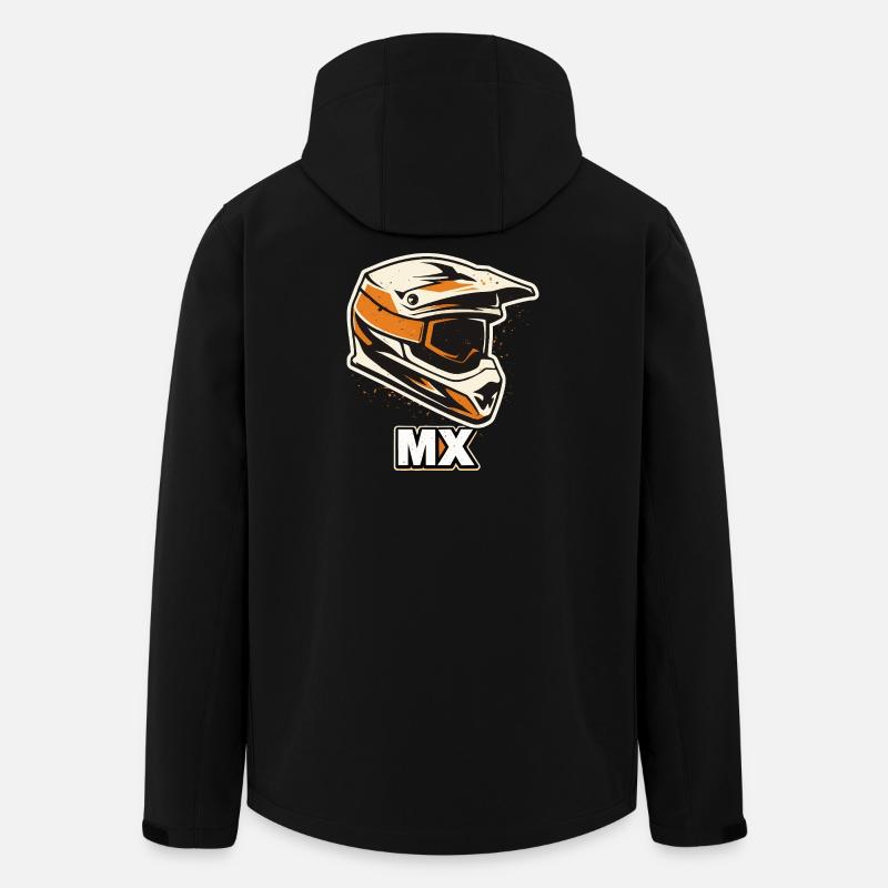 Casque MX Motocross – Pilote tout-terrain - Veste softshell homme en polyester recyclé Stanley/Stella - noir