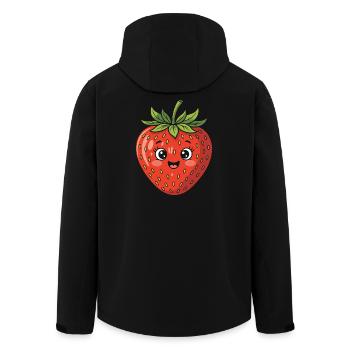 Fraise avec visage Fruit Drôle Mignon Mignon - Veste softshell homme en polyester recyclé Stanley/Stella - noir - Dos - AI Model Male 185 light (185cm)