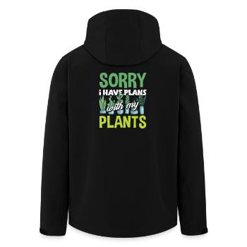 I have plans for my plants - Men’s Recycled Softshell Jacket by Stanley/Stella - black - Back - AI Model Male 185 light (185cm)