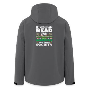 Forced To Stop Gardening Society Pflanzenliebhaber - Recycelte Männer Softshell-Jacke von Stanley/Stella - Anthrazit - Hinten - AI Model Male 185 light (185cm)