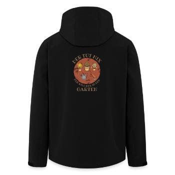 He doesn't do anything – he just wants to go into the garden - Men’s Recycled Softshell Jacket by Stanley/Stella - black - Back - AI Model Male 185 light (185cm)