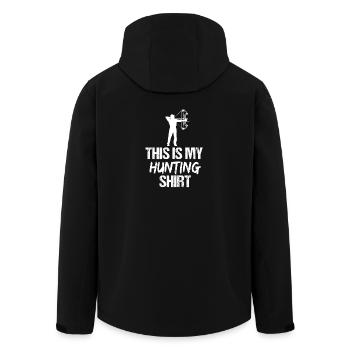 This Is My Hunting Shirt Bow Hunter Archer - Men’s Recycled Softshell Jacket by Stanley/Stella - black - Back - AI Model Male 185 light (185cm)