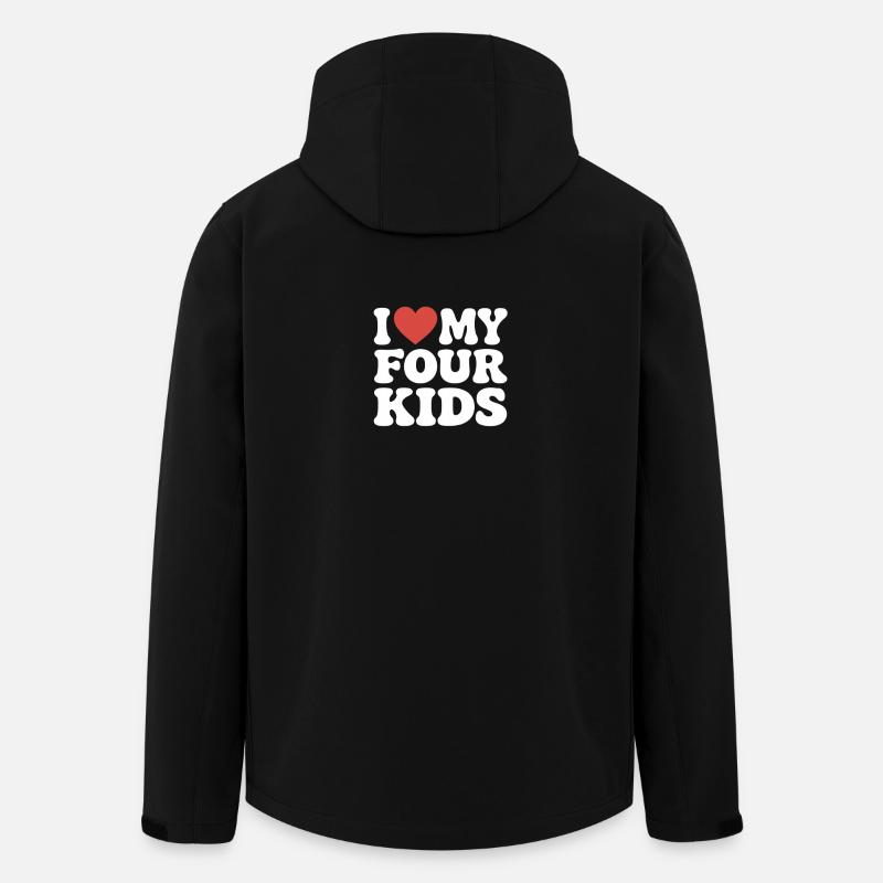 I Love my four kids - Men’s Recycled Softshell Jacket by Stanley/Stella - black