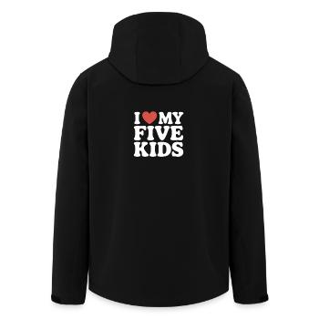 J’aime mes cinq enfants - Veste softshell homme en polyester recyclé Stanley/Stella - noir - Dos - AI Model Male 185 light (185cm)