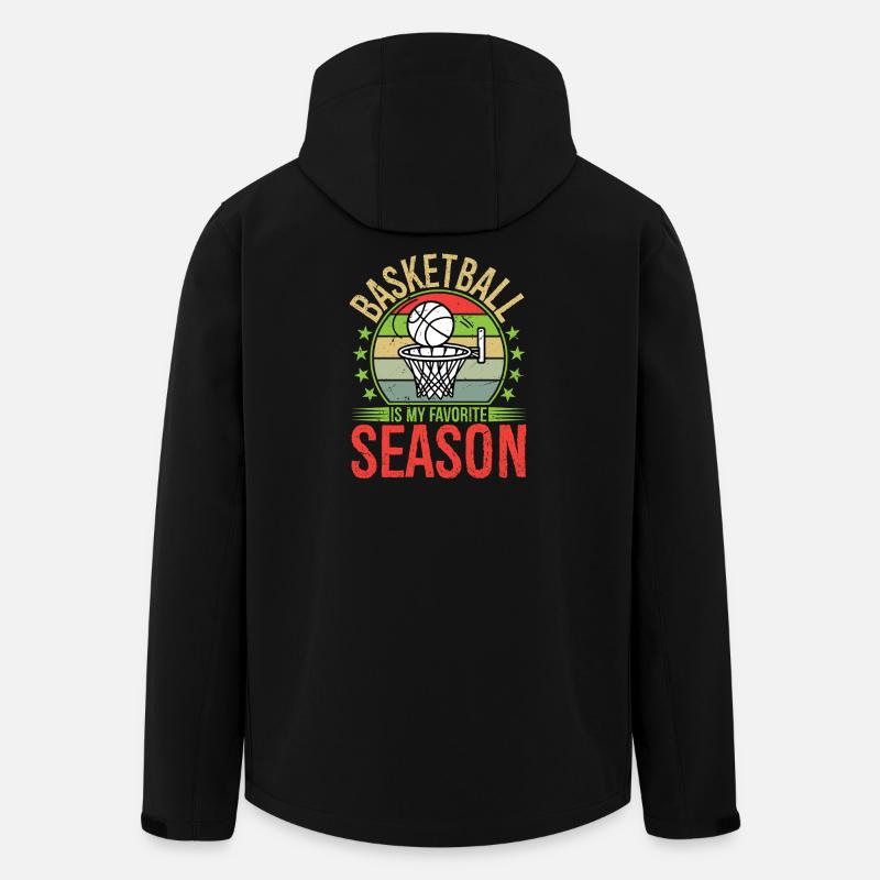 Le basket-ball est ma saison préférée - Veste softshell homme en polyester recyclé Stanley/Stella - noir